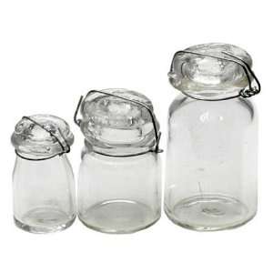  Dollhouse Miniature Three Glass Canning Jars: Toys & Games