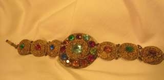   fab ART NOUVEAU FILIGREE jeweled bracelet BOLD AND BEAUTIFUL must see