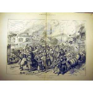  1877 Rustchuk Bombardment People Evacuation War Print 