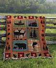   Colorado ~ Bear/Deer/Moun​tain Cabin/Fish Silhouette Tapestry Throw