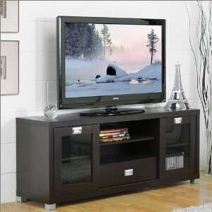  Matlock Modern TV Stand with Glass Doors: Home & Kitchen