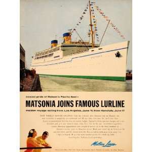  1954 Ad Travel Matson Line Matsonia Hawaii Cruise Ship 