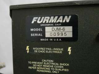 VINTAGE FURMAN DJM 6 DJ MIXER  