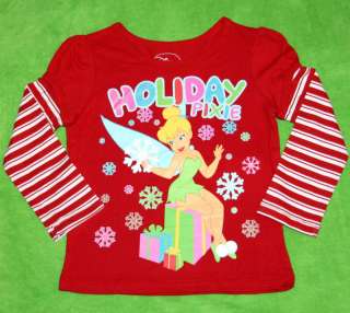 Girl Disney Christmas Tinkerbell Shirt 12M 18M 24M 3T 4  
