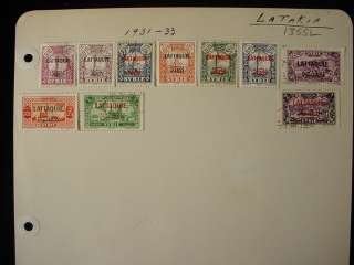 Overprint LATAKIA Middle Eastern SYRIA STAMPS 1 Page Old Collection 