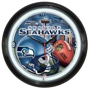  NFL Seattle Seahawks Neon Clock: Home & Kitchen