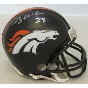   Buckhalter Signed Denver Broncos Mini Helmet: Sports & Outdoors