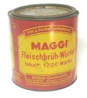 VINTAGE OLD ROUND TIN BOUILLON CONTAINER MAGGI 1200 PC  