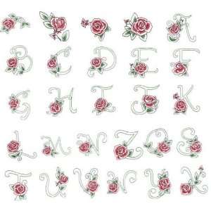  Brother Embroidery Machine Card DELICATE ROSE ALPHABETS 