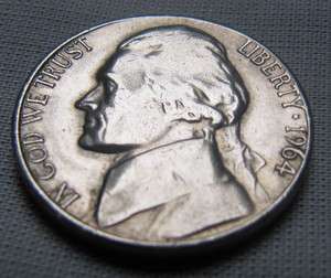 US 1964   JEFFERSON NICKEL   5 CENTS  