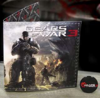 Gears of War 3 Box Art Vinyl Mens Wallet + Pin  