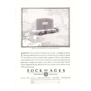  1930 Ad Rock of Ages Tombstone Original Vintage Print Ad 