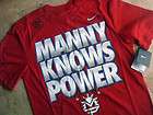 NIKE RED MANNY PACQUIAO KNOWS POWER T  SHIRT w/ tag