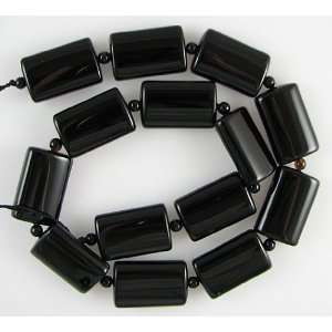  22 23mm black onyx pillow beads 16 strand: Home & Kitchen