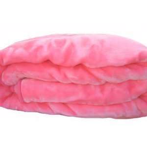  King Size Solid Pink Korean Mink Blanket: Home & Kitchen