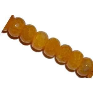  Yellow fire agate faceted rondelle, 14x8mm, sold per 16 