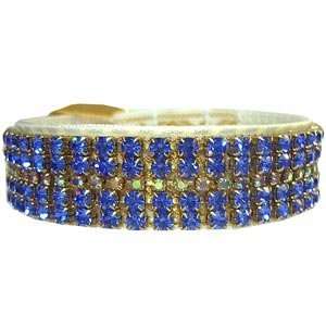   and Gold Fancy Pet Collar  Size M  Buckle Style Rhinestone Buckle