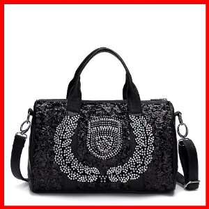   Paillette Bling Purse Boston Bag Handbags New Women Black 170395