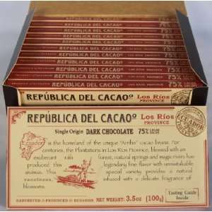  Republica Del Cacao Los Rios 75% Cacao ( 12 3.5oz Bars 