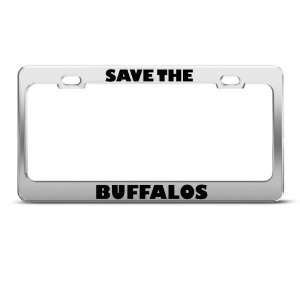  Save The Buffalos Animal Metal License Plate Frame Tag 