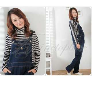   Jeans Blue Maternity Suspender Trousers Overalls Lovely Pants L  