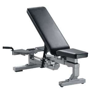  York Barbell FTS Multi Function Bench with Wheels   Silver 
