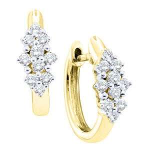    14K Yellow Gold 1/2 ct. Diamond Hoop Earrings: Katarina: Jewelry
