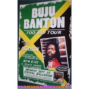  Buju Banton Poster   Concert Flyer   Too Bad Tour