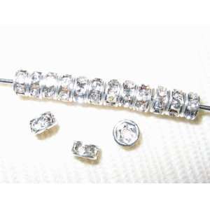  20pcs 4mm Swarovski Rhinestone Rondelles Silver / Crystal 