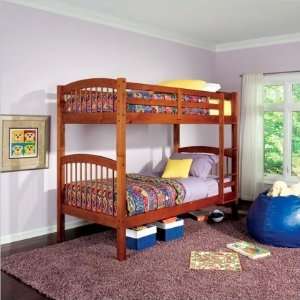  460173 Bunks Twin Bunk Bed with Built In Ladder by: Home 
