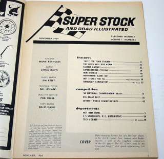 First Issue Super Stock & Drag Illustrated Magazine November 1964 