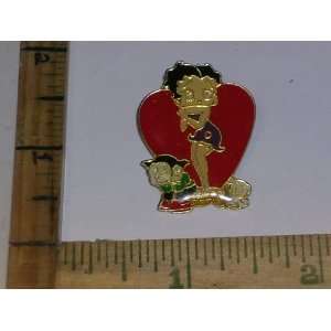  Betty Boop & Friend Surrounded By a Heart Lapel Pin, Hat 