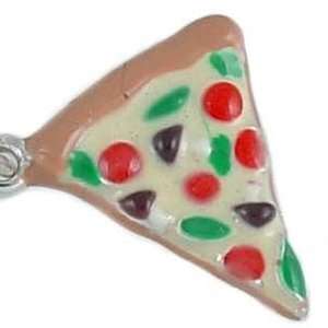   of Pizza 925 Sterling Silver and Enamel Traditional Charm Jewelry