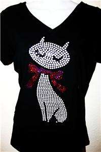 Bling Sparkle Cat T shirt Tee Tank Sequins ALL SIZES!  