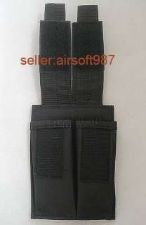 New Molle Double Pistol Mag Pouch Black  Airsoft  