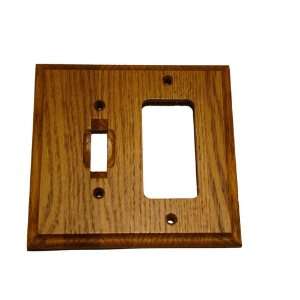   Solid Oak Combination GFCI Outlet Switch Plate