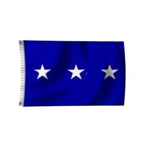   Flag 3X4 Foot 3 Star Lt. General Rayon PH and FR Patio, Lawn & Garden