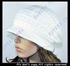 Stylish Rabbit Fur Ski Beanie Hat Cap Womens White NEW