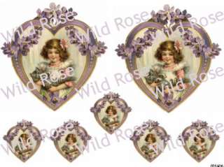   are bidding on a full sheet of vintage style victorian ladies purple