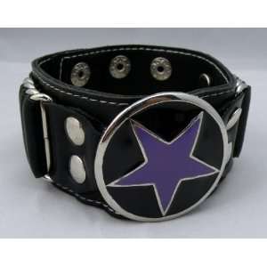  Purple Star Wristband Gothic Rock Emo Punk Rockabilly 
