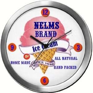  NELMS 14 Inch Ice Cream Metal Clock Quartz Movement 