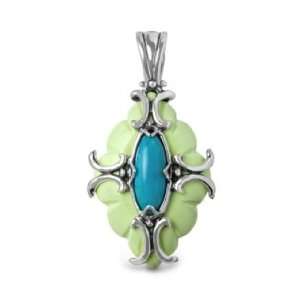  Silver, Turquoise and Green Magnesite Refreshing Enhancer: Jewelry