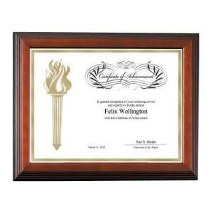  Successories Stepped Mahogany Wood Certificate Frame 