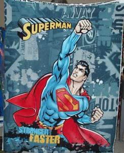 Fleece Blanket Panel Warner Bros Superman Stronger Fast  
