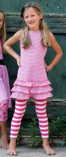 Hula Mula Pink Striped Dress and Legging set  
