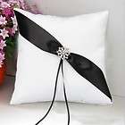 New Elegant Wedding Ring Pillow Black Stri