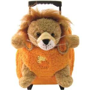  Kids Orange Rolling Backpack With Lion Stuffie  Affordable 