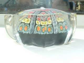 Strathearn Star Latticino/ Millefiore Glass Paperweight  