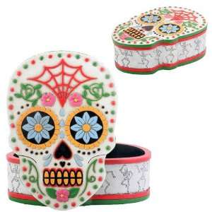 Day of the Dead Skull Box w/ Removable Lid Everything 