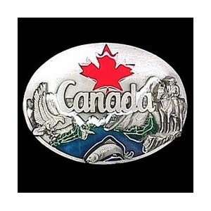  Pewter Belt Buckle   Canada Maple Leaf: Sports & Outdoors